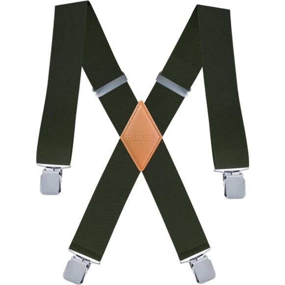 Heavy Duty Mens Suspenders.X-Shaped 2” Wide Strong Clips Suspenders For Men - Picture 1 of 7